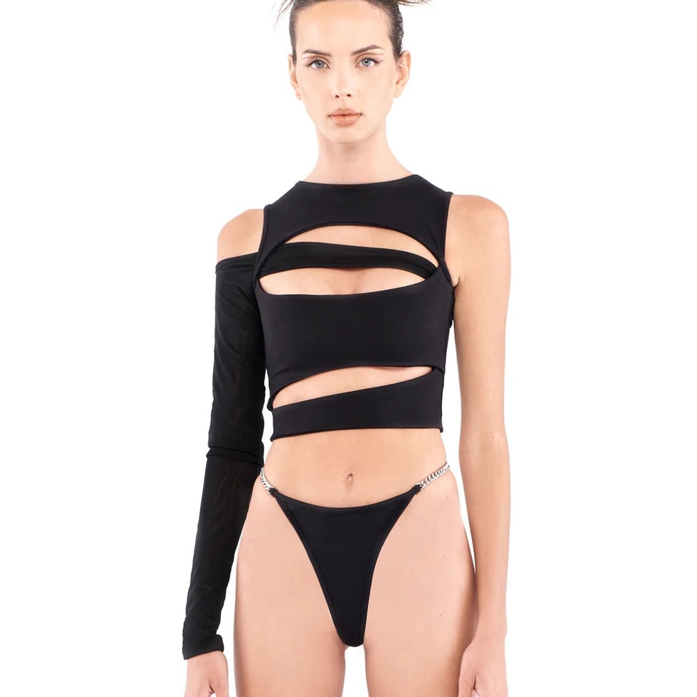 NWT Saturdazed Double Slit Crop Top M